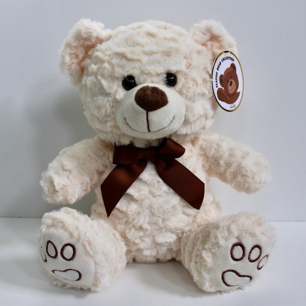 Linzy Toys Classic Bear Collection Beige Bear Plush Stuffed Animal Lovey 10"